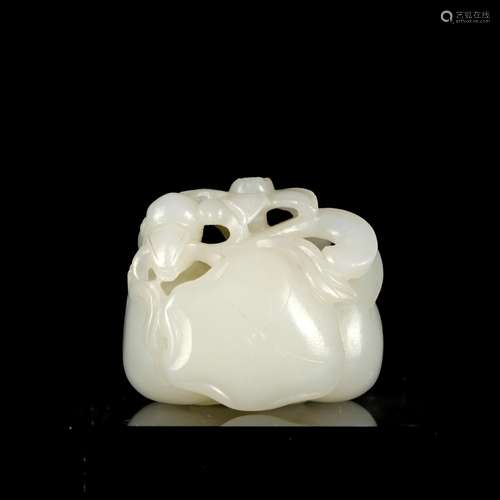 A white jade crane