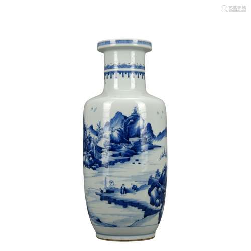 A blue and white 'landscape' vase