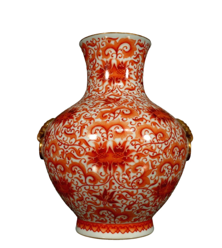 An Iron-Red 'Lotus' Vase