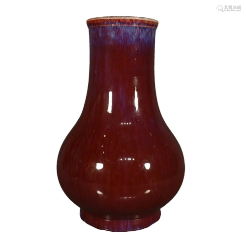 A Lovely Red-Ground Gall Vase