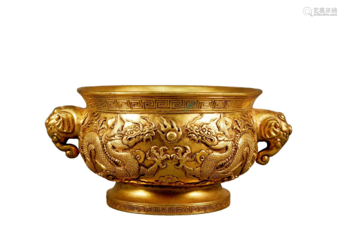 A Gilt-Bronze Censer