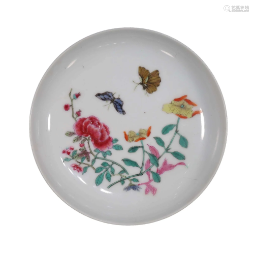 A Delicate Famille Rose Flower Plate