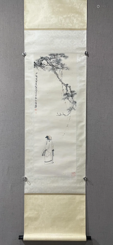 A Chinese Ink Painting Hanging Scroll By Zhang Daqian