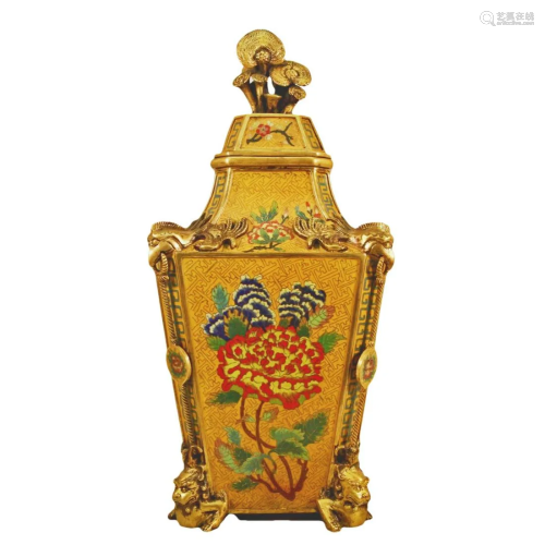 A Cloisonne 'Flower' Vase