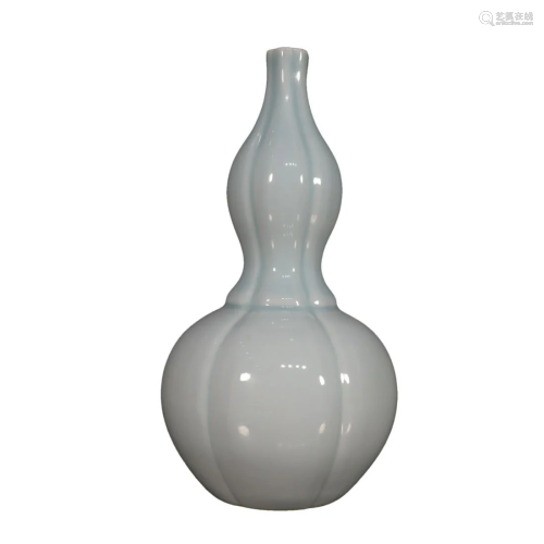 A Fine Sky-Glazed Gourd-Form Bottle