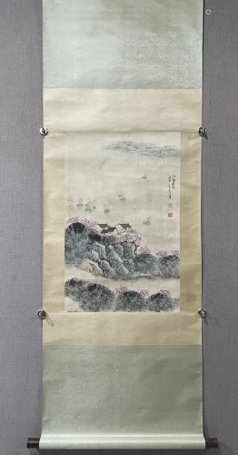 A Chinese Ink Painting Hanging Scroll By Song Wenzhi