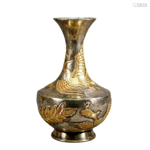 A Gilt-Bronze Vase