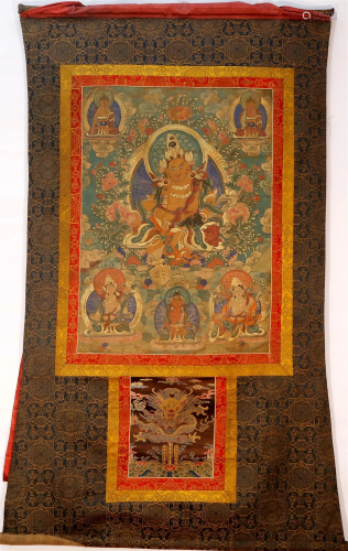 An Elegant Tibetan Color Painted Thangka