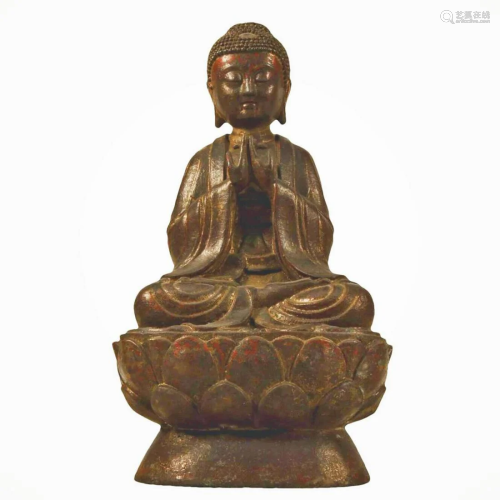 A Gilt-Bronze Figure Of Buddha Shakyamuni