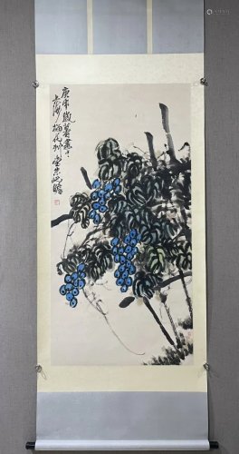 A Chinese Ink Painting Hanging Scroll By Zhu Qizhan