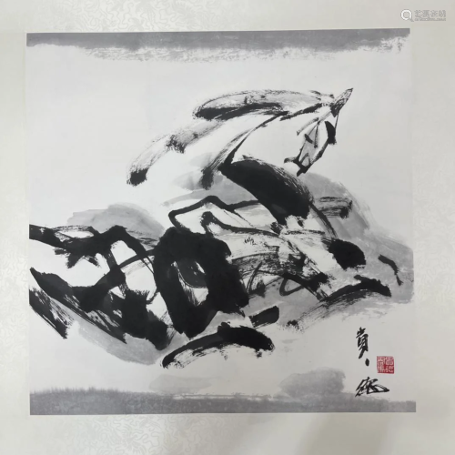 A Chinese Ink Painting By Zhao Guide