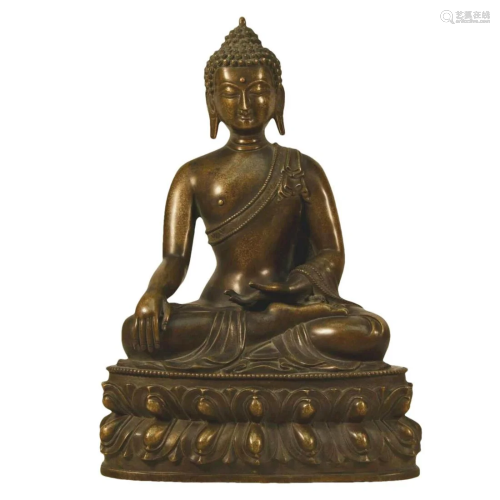 A Bronze Figure Of Buddha Shakyamuni
