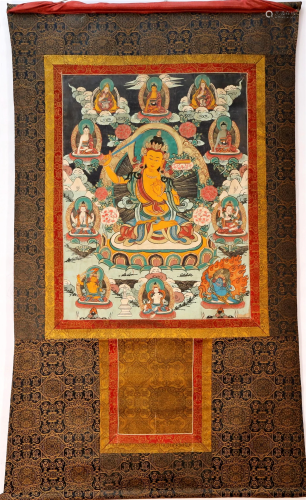 An Amazing Tibetan Manjusri Thangka