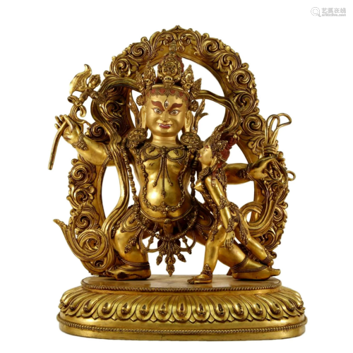 Gilt Bronze Tibetan Buddhist Figure