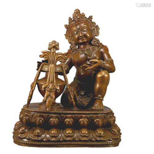 An Alloy Copper Silver-Inlaid Figure Of Vajrapani