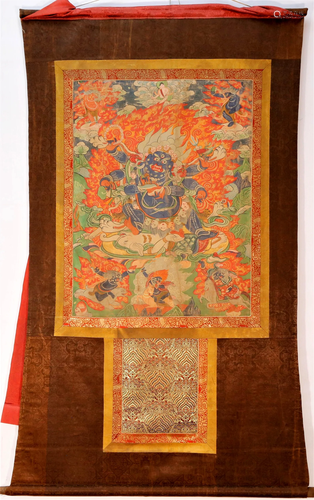 An Amazing Tibetan Color Painted Thangka