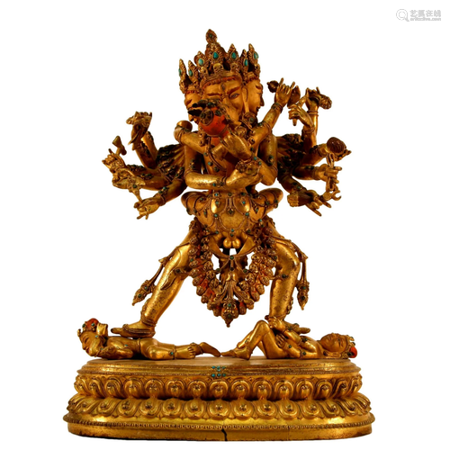 Gilt Bronze Figure of Mandkesvara