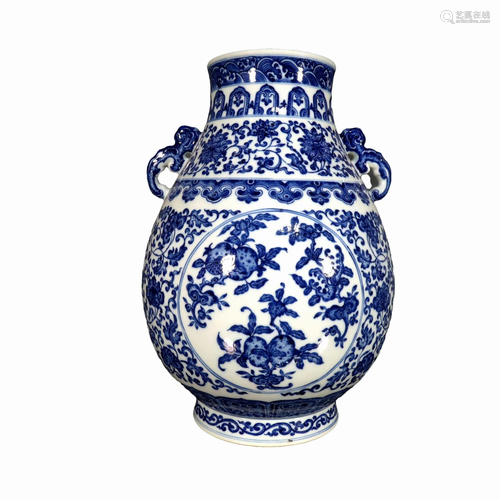 A Blue And White Zun-Form Vase