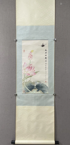 A Chinese Ink Painting Hanging Scroll By Song Meiling
