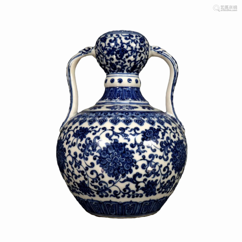 A Blue And White Ruyi Zun-Form Vase
