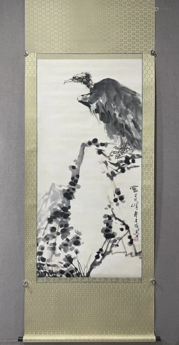 A Chinese Ink Painting Hanging Scroll By Pan Tianshou