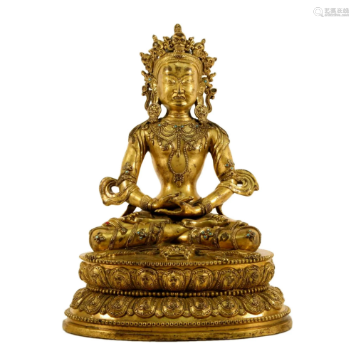 Gilt Bronze Bodhisattva Statue