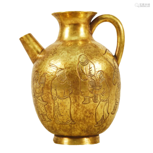 A Gilt-Bronze 'Figure' Ewer