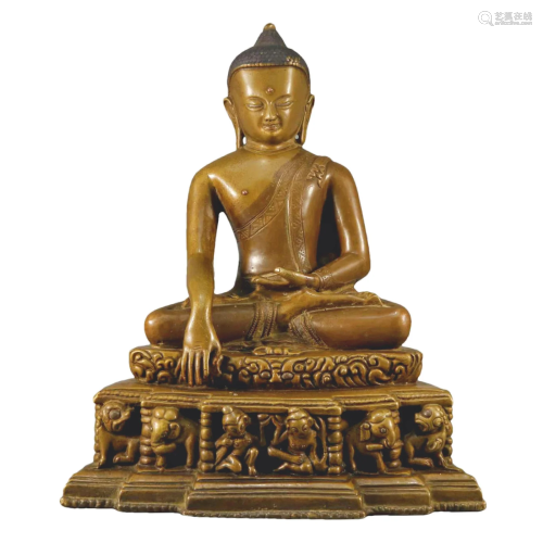 An Alloy Copper Figure Of Buddha Shakyamuni