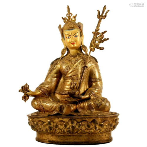 Gilt Bronze Figure of Padmasambhava