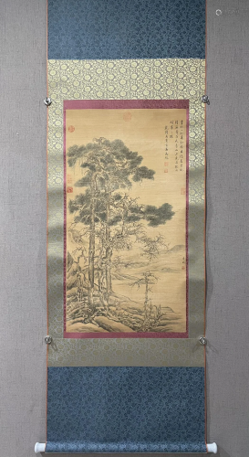 A Chinese Ink Painting Hanging Scroll By Li Cheng