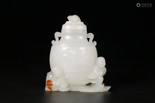 A Hetian Jade 'Liu Hai Playing With A Toad' Apprec...