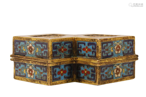 A Cloisonne 'Scrolling Lotus' Box