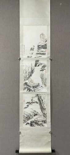 A Chinese Ink Painting Hanging Scroll By Shi Tao