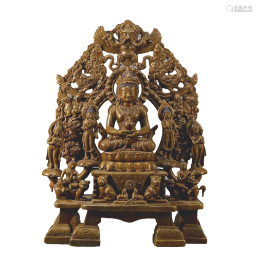 An Alloy Copper Figure Of Amitayus Buddha