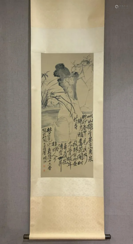 A Chinese Ink Painting Hanging Scroll By Li Fangying