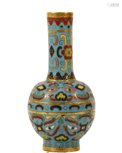 A Cloisonne 'Animal Mask' Vase