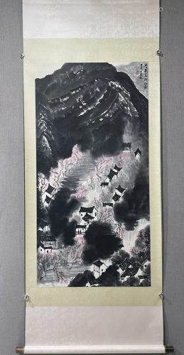 A Chinese Ink Painting Hanging Scroll By Li Keran