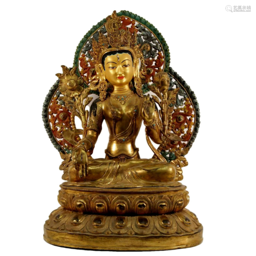 Gilt Bronze Figure of White Tara