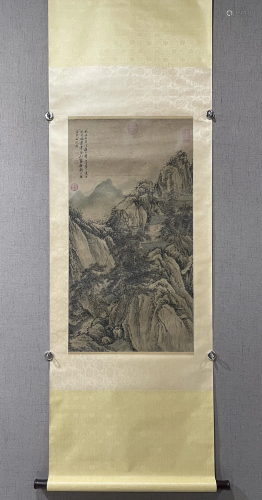 A Chinese Ink Painting Hanging Scroll By Shen Zhou