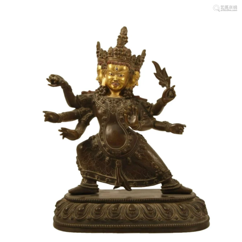 A Gilt-Bronze Figure Of Parnashavari