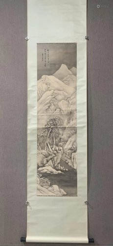 A Chinese Ink Painting Hanging Scroll By Fa Ruozhen