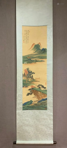 A Chinese Ink Painting Hanging Scroll By Zhang Daqian