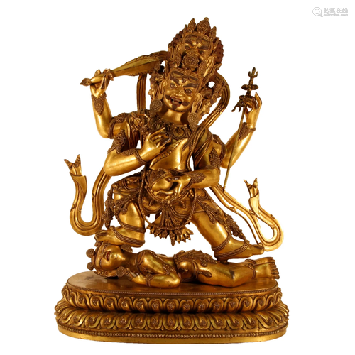 A Gilt-Bronze Figure Of Jambhala Vajrapani