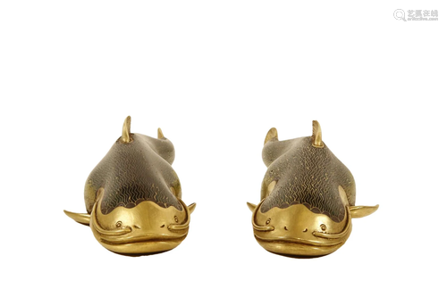 A Pair Of Cloisonne Fish Decorations