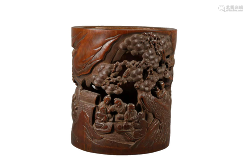 A Bamboo Brush Pot