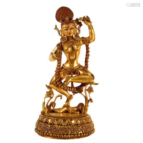 A Gilt-Bronze Figure Of Bodhisattva