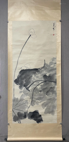 A Chinese Ink Painting Hanging Scroll By Ba Da Shan Ren