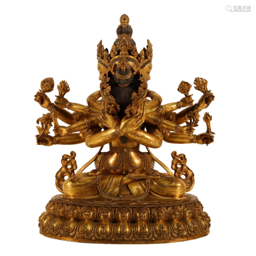 A Gilt-Bronze Figure Of Jubilant Buddha