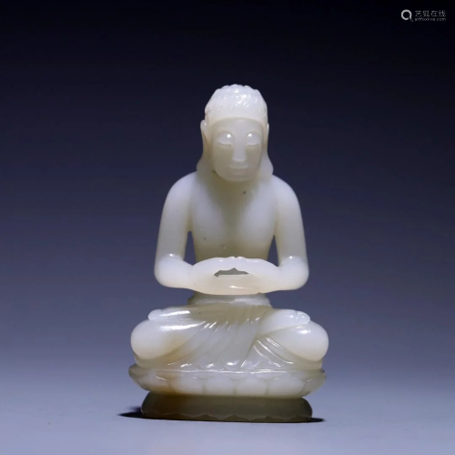 A Hetian Jade Figure Of Buddha