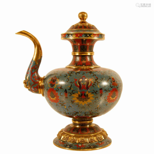 A Cloisonne 'Weapons Of The Eight Immortals' Ewer